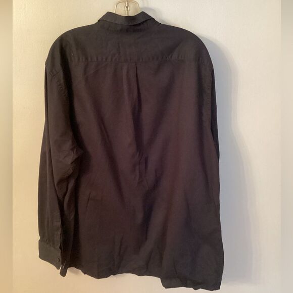 ROWM SIZE 2XT BLACK LONG SLEEVE COTTON BUTTON DOWN SHIRT - Picture 4 of 7